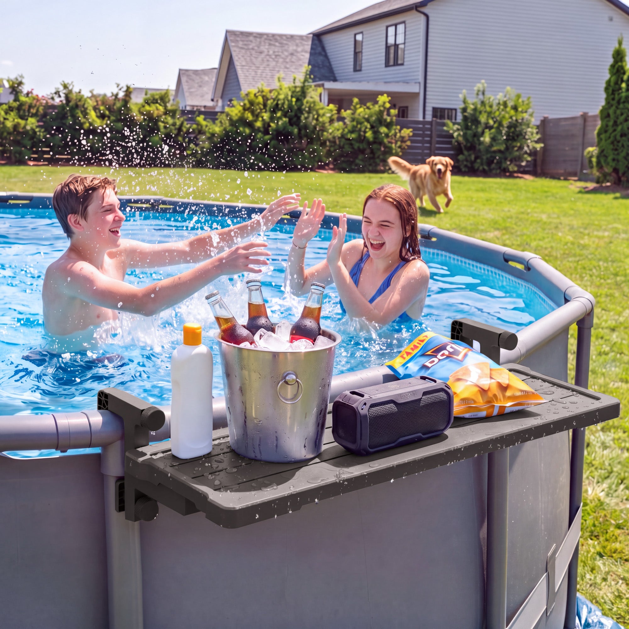Homall Hanging Pool Bar Table for Above-Ground Pools, Weather Resistan ...