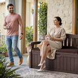 Homall 80 Gallon Plastic Storage Bench Made Of Durable Weatherproof Resin And Deck-Box Organized Storage Compartment For Outdoor Patios And Lawns