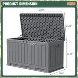 Homall 90 Gallon Outdoor Resin Deck Box, Waterproof and UV Resistant Storage Box for Garden Tools, Pool