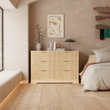 Homall Fluted 6 Drawers Dresser for Bedroom, 48" Modern Chest of Drawers with Metal Handle, Wood Closet Storage Organizer for Living Room