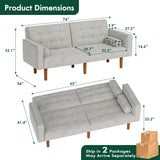 Homall 74'W Reclinable Sofa Bed Velvet High Resilience Padding Multi-Person Sofa Durable