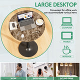 Homall Bistro Pub Table Round Bar Height Cocktail Table Metal Base MDF Top Obsidian Table with Black Leg 23.8-Inch Top, 39.5-Inch Height