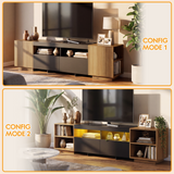 Homall 70'' TV Stand for TVs up to 75'', Entertainment Center with RGB LED Lights & Power Outlets, TV Stand with 2 Drawers, Adjustable Shelves, Modern Media Console for Living Room