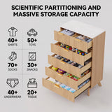 Homall 6 Drawer Tall Dresser for Bedroom, Modern Fluted Dresser Chest of Drawers, Wood Storage Dresser Organizer with Anti-Tip for Bedroom, Living Room
