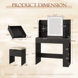 Homall Vanity Desk with 3 Colors LED Lighted Mirror, Makeup Vanity with Storage Shelves and Drawers, Vanity Table Dressing Table for Bedroom