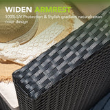 Homall 4 Piece Pe Rattan Wicker Outdoor Patio Bar Set, Black/Beige