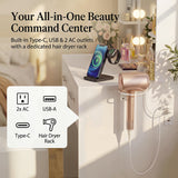Homall Makeup Vanity Set with Mirro & 3 Modes Lights, Vanity Desk with Stool & Storage Drawers Shelves, Vanity Table with Power Outlet for Bedroom Dressing Room