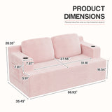 Homall Cloud Boneless Corduroy Sofa Loveseat Double-seater Couch Lounge Floor Chair for Bedroom