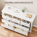 Homall 7 Drawer Double Dresser Equipped with an Anti-Toppling Device, Modern Wood Chest of Drawer for Living Room Bedroom
