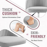 Homall Home Office Chair Adjustable Vanity Chairs Mid Back Rolling Task Chairs for Bedroom, Living Room or Study