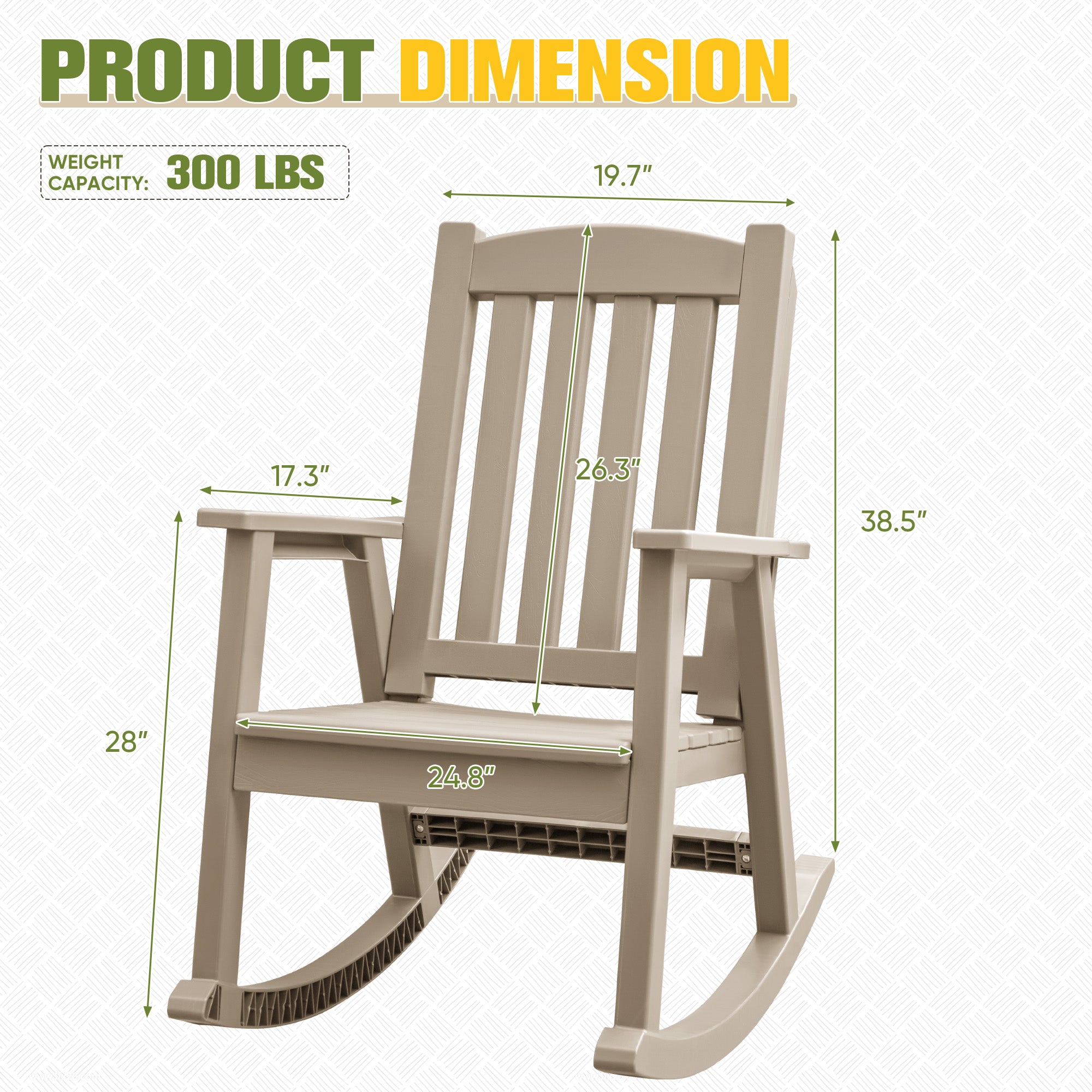 Glider Rocker Resin Homall Outdoor Rocking Chair Resin All-Weather Resistant High-Back Roc ...