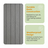 HOMALL 4x4ft Resin Storage Shed, Lockable Outdoor Garden Tool Shed with Heavy-Duty & Weatherproof Design