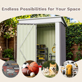 Homall 3' x 5' Mental Outdoor Storage Shed, with Groove Roof and Lockable Door, for Garden and Patio, Gray