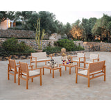 Homall 8-Piece Patio Conversation Set Acacia Wood Sofa Set Cushioned Seating Group