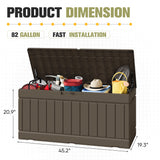 Homall 82 Gallon Outdoor Storage in Resin Deck Box Lockable Deck Box