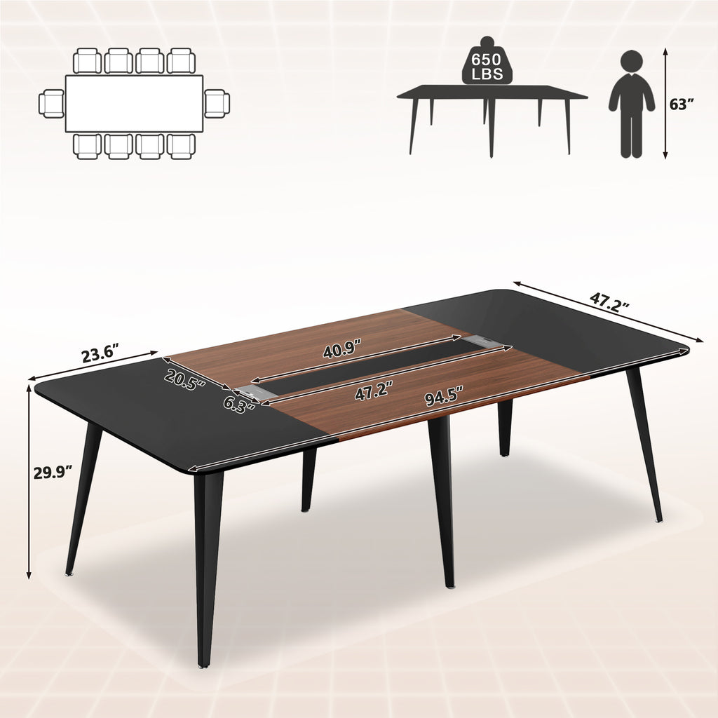 Homall 8ft Conference Table for 10, Modern Seminar Boardroom Table for ...
