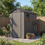 Homall 4x6ft Outdoor Plastic Storage Shed,Resin Shed with Lock & Window for Garden,Backyard Easy Assembly,Gray