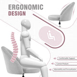 Homall Home Office Chair Adjustable Vanity Chairs Mid Back Rolling Task Chairs for Bedroom, Living Room or Study