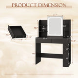 Homall Vanity Desk with 3 Colors LED Lighted Mirror, Makeup Vanity with Storage Shelves and Drawers, Vanity Table Dressing Table for Bedroom