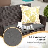 Lacoo 4 Pieces Patio Conversation Set Outdoor PE Rattan Wicker Chairs Set and Table