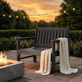 Homall Outdoor Bench, HDPE Outdoor Bench, 2-Person Patio Garden Bench, Weather-Resistant Park Bench for Outdoor, Black