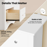 Homall 6 Drawer Double Dresser Equipped with an Anti-Toppling Device, Modern Wood Chest of Drawer for Living Room Bedroom
