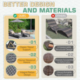 Homall 2 Pieces Patio Lounge Chair Outdoor Adjustable Chaise Lounge Chair