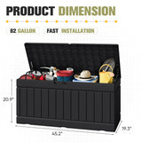 Homall 82 Gallon Outdoor Storage in Resin Deck Box Lockable Deck Box