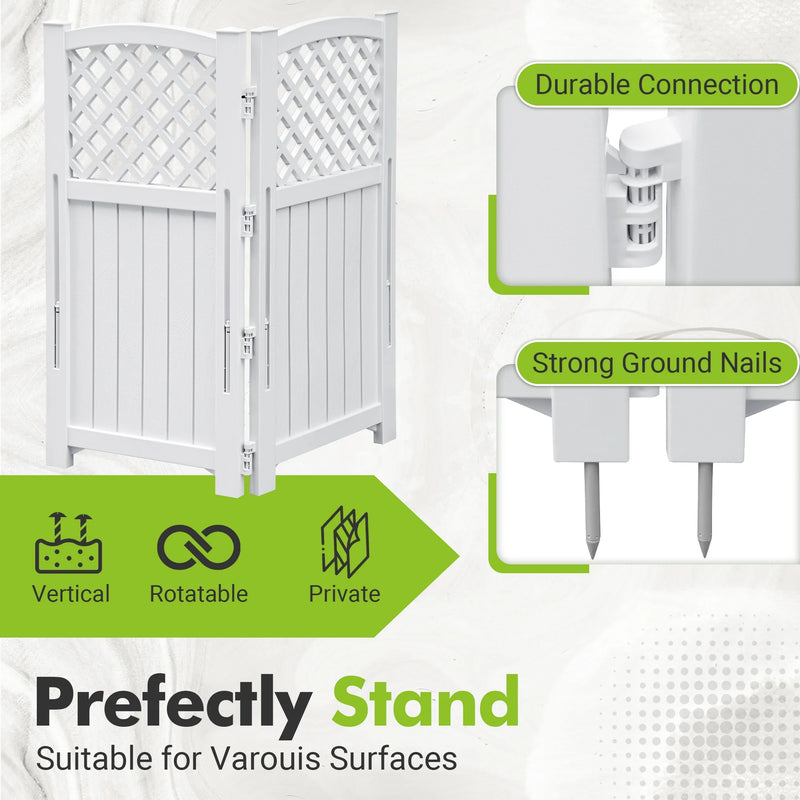 Homall Outdoor Patio 4 Panel Screen Enclosure,Plastic Privacy Screens, Air Conditioner Fence Panels, Trash Can Fence for Garden