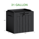 Homall 31 Gallon Outdoor Deck Box In Resin with Seat, Black