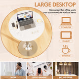 Homall Bistro Pub Table Round Bar Height Cocktail Table Metal Base MDF Top Obsidian Table with Black Leg 23.8-Inch Top, 39.5-Inch Height