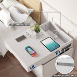 Homall Nightstand Drawers Led Bedside End Tale with Remote and Charging Ports