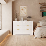 Homall Fluted 6 Drawers Dresser for Bedroom, 48" Modern Chest of Drawers with Metal Handle, Wood Closet Storage Organizer for Living Room