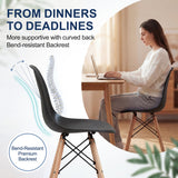 Vyrox Dining Chairs Set of 4, Mid Century Modern Kitchen & Dining Room Chairs with Wood Legs, Ergonomic Shell Side Chairs for Living Room, Apartment, Office