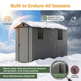 HOMALL 4x8ft Resin Shed for Outdoor Storage, Heavy-Duty Lockable Garden Tool Shed with Weather-Resistant Design
