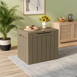 Homall 31-Gallon Resin Deck Box with Lockable Lid, Multi-Functional Outdoor Storage Bench for Patio, Garden, and Backyard