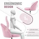 Homall Home Office Chair Adjustable Vanity Chairs Mid Back Rolling Task Chairs for Bedroom, Living Room or Study
