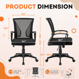 Vyrox Mid-Back Mesh Office Chair Set of 2, Ergonomic Desk Chair with Lumbar Support, Adjustable Swivel Task Chair for Home Office