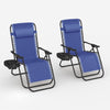 Lacoo 2 Pack Utility Tray Steel Zero-Gravity Chair - Blue