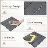 Homall 44-Pack Interlocking Deck Tiles, Outdoor Waterproof DIY Installation Flooring Slip-Resistant Surface for Backyards, Balconies, and Porches