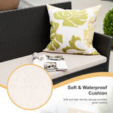 Lacoo 4 Pieces Patio Conversation Set Outdoor PE Rattan Wicker Chairs Set and Table