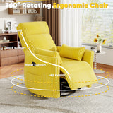 Homall 360° Power Swivel Recliner High Back Adult Rocker Recliner Chair with 2 Pillows for Nursing Expectant Mothers