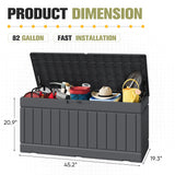 Homall 82 Gallon Outdoor Storage in Resin Deck Box Lockable Deck Box