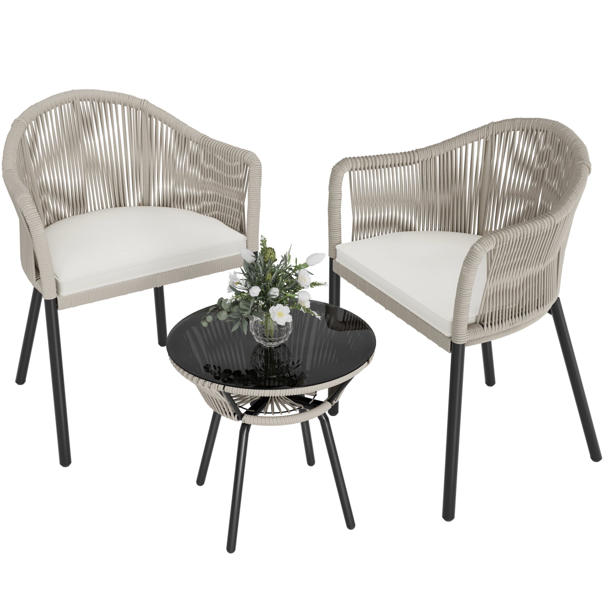 Homall Pieces Outdoor Patio Furniture PE Rattan Wicker Table and