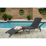 Lacoo 3 Pieces Outdoor Chaise Lounge Chair Patio Furniture Adjustable Folding PE Rattan Lounge Chair