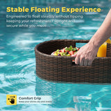 Homall 25.59×15.75×7.1in Rattan Floating Pool Tray Wicker Serving Tray for Food Drinks Floats for Spas Pool Parties