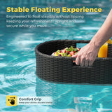 Homall 25.59×15.75×7.1in Rattan Floating Pool Tray Wicker Serving Tray for Food Drinks Floats for Spas Pool Parties