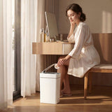 Homall 2 Pack 2.6 Gal Bathroom Trash Can with Lid, Slim Motion Sensor Waterproof Plastic Trash Bins, Touchless Smart Bin, Suitable for Multiple Settings