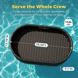 Homall 25.59×15.75×7.1in Rattan Floating Pool Tray Wicker Serving Tray for Food Drinks Floats for Spas Pool Parties