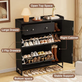 Homall Shoe Storage Cabinet with Flip Drawers & Adjustable Shelves, Freestanding Shoe Organizer for Entryway